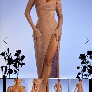 Elegant Tan Evening Gown